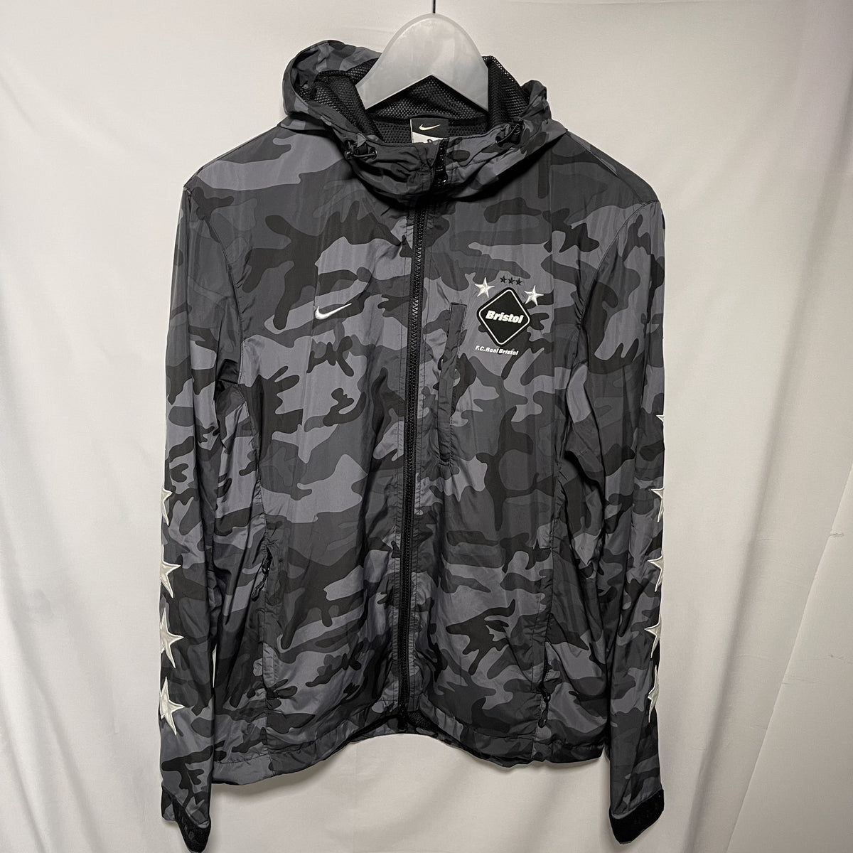 FCRB x NIKE CAMO STARS TRAINING JACKET BLACK SIZE S 黑色迷彩星星有