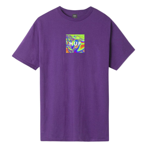 Huf Acid House Box Logo T-Shirt - Black / Purple