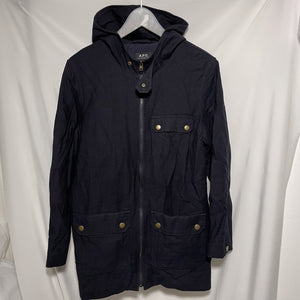 APC full zip hooded jacket coat navy size 38 深藍色夾棉拉鏈有帽長䄛
