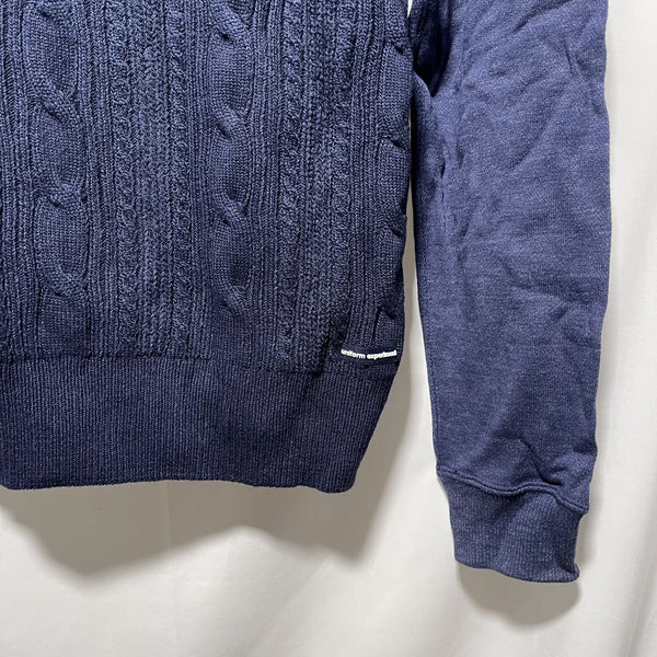Uniform Experiment Full zip Hoodie Jacket Navy size 1 UE 深藍色前衛衣後冷衫拉鏈外套