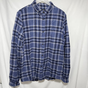 APC wool flannel shirt blue grey checkered size L 藍灰格仔法蘭絨恤衫