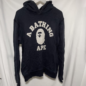 Bape Classic Logo Hoodie Black size M 猿人黑色logo有帽衛衣