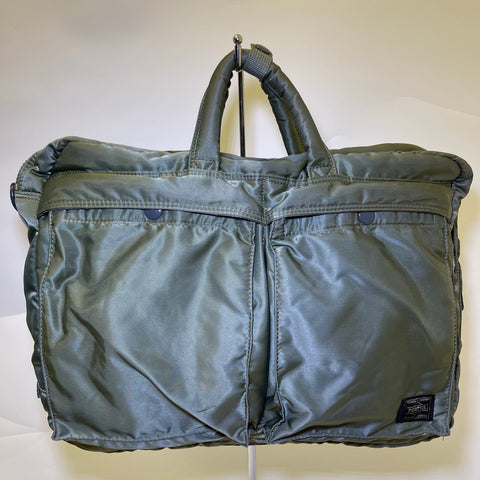 Porter Tanker 3-way Bag / Briefcase- Green *missing strap 綠色tanker尼龍三用袋/公事包(手提/背囊) *缺少揹帶