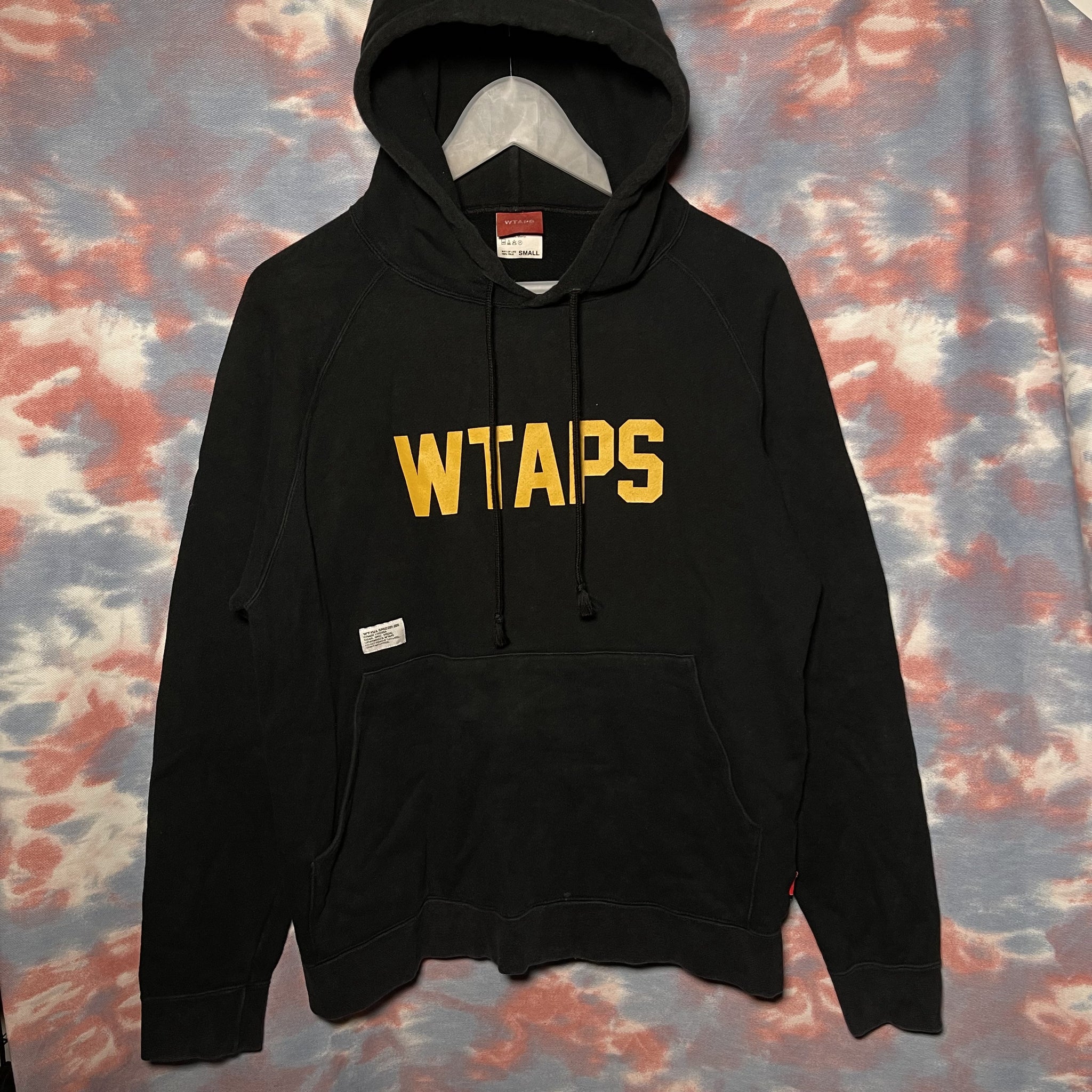 Wtaps screen logo fleece hoodie black size S 黑色抓毛有帽衛衣