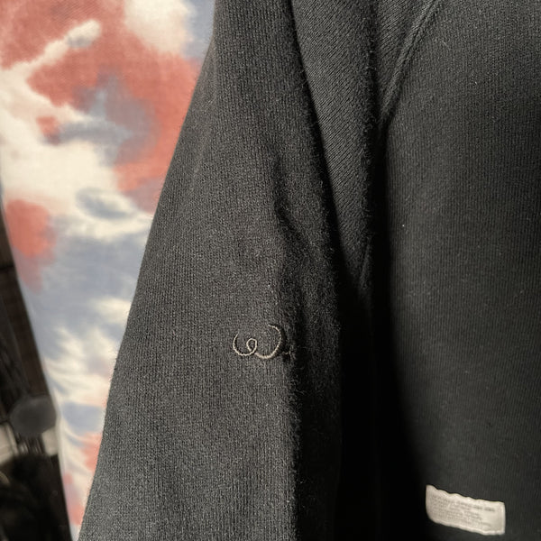 Wtaps screen logo fleece hoodie black size S 黑色抓毛有帽衛衣
