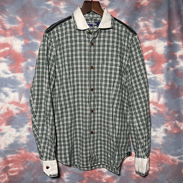 Junya Watanabe MAN comme des garcons green plaid shirt size S CDG 綠色格仔恤衫