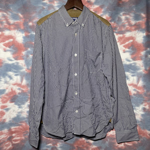 Junya watanabe MAN comme des garcons shirt checked blue patchwork size S CDG 藍色細格仔恤衫