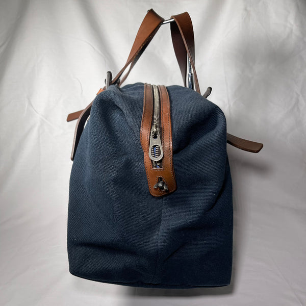 Bottega Veneta Canvas Duffle Bag with Leather Straps - Navy 深藍色BV帆布真皮手抽袋