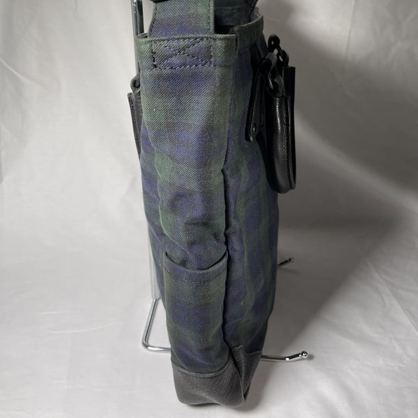 Porter 2way Shoulder / Tote Bag - Blue and green tartan plaid 綠色格仔兩用側揹手抽袋