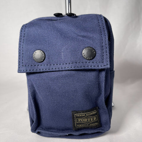 Porter Pouch Case - Blue 藍色布製小物袋連掛鉤