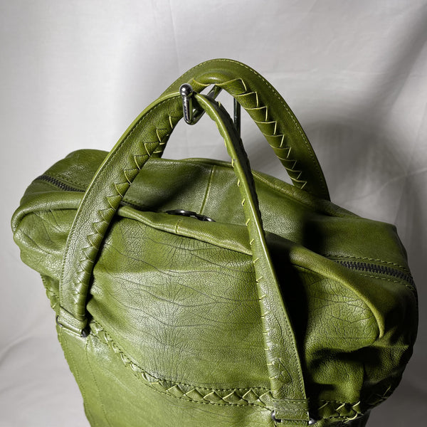 Bottega Veneta 2-way Handbag with Leather Straps - Green  綠色BV真皮兩用手抽/斜揹袋(附可拆式皮帶)