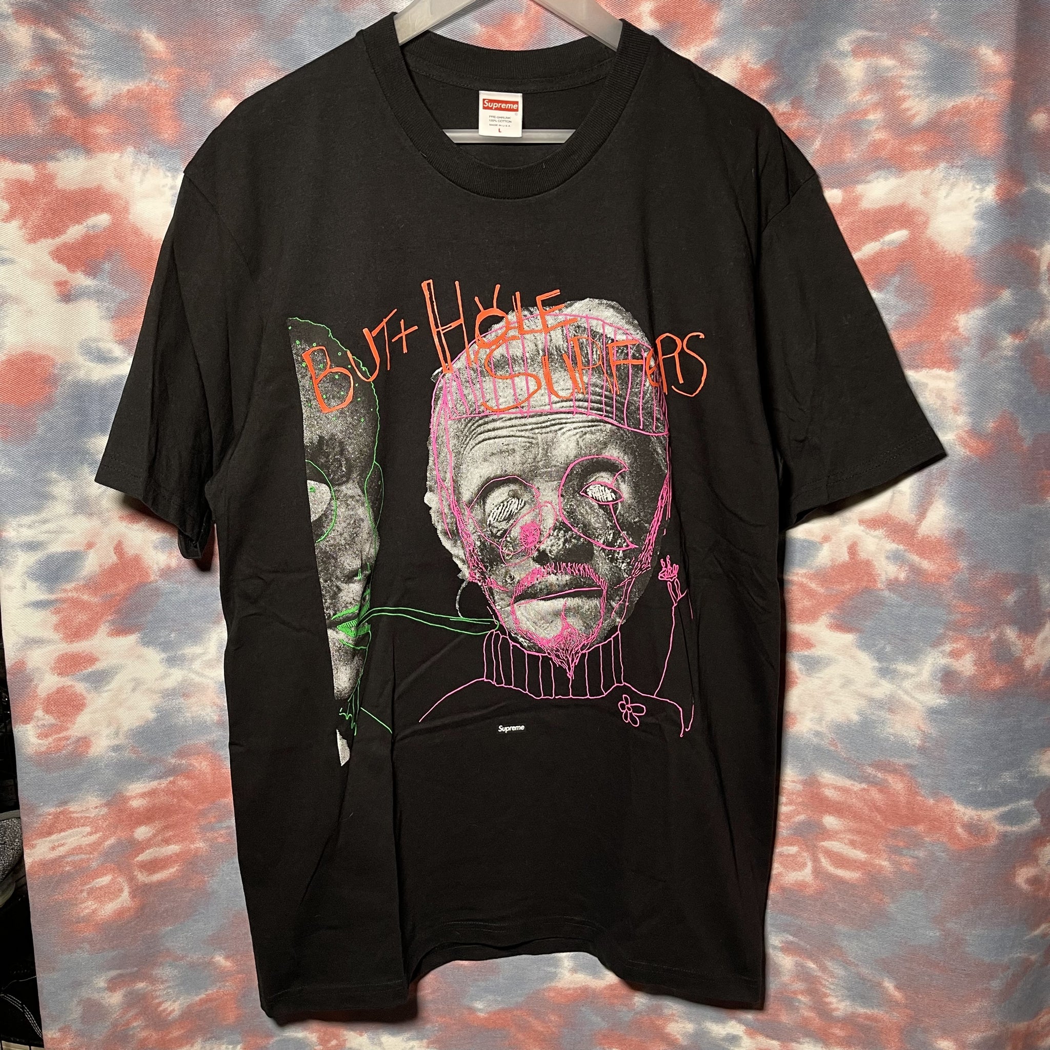 Supreme Butthole Surfers Psychic Tee size L black 21SS 黑色印花短