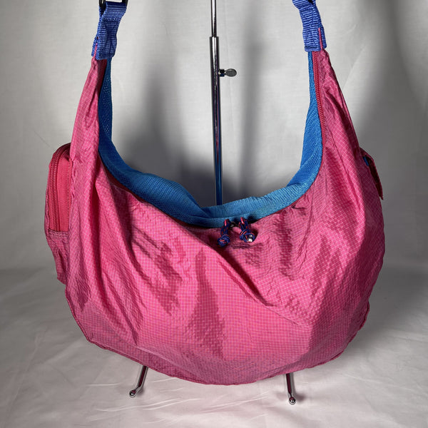 HeadPorter Packable Shoulder Bag - Blue Red 藍紅色網面可收藏斜揹袋