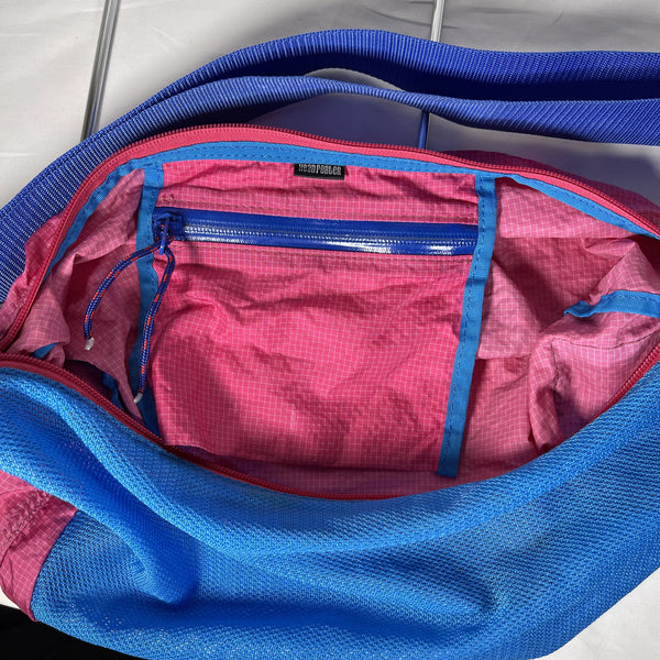 HeadPorter Packable Shoulder Bag - Blue Red 藍紅色網面可收藏斜揹袋