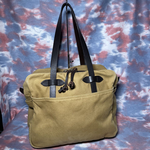 Filson Rugged Twill Tote Bag with Zipper - Tan 卡其色拉鏈帆布手提袋