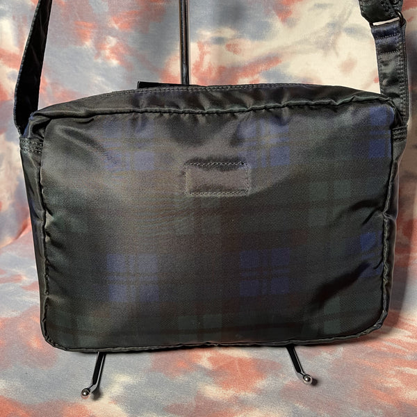 Head Porter Highland Shoulder Bag Large - Green 綠色格仔尼龍斜揹袋/側揹袋(大)