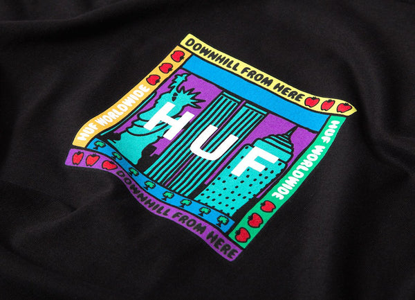 Huf Gift Shop Box Logo T Shirt - Black
