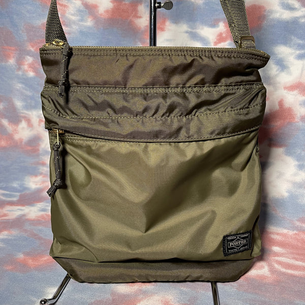 Porter Force Shoulder Bag S  - Olive Green 軍綠色尼龍細斜揹袋/側揹袋