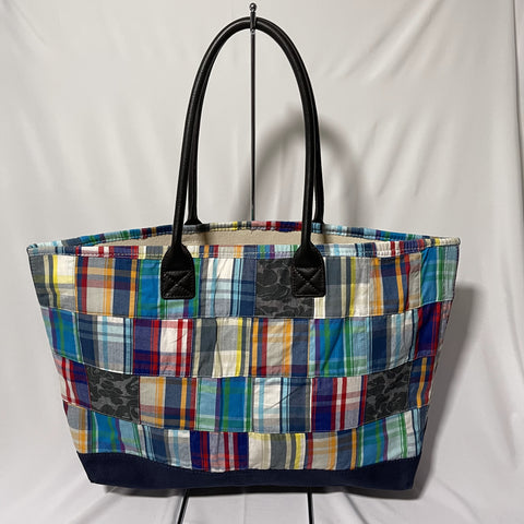 Bape Patchwork Tote Bag with leather strap - Multicolor 猿人拼布皮帶手抽袋 可上膊