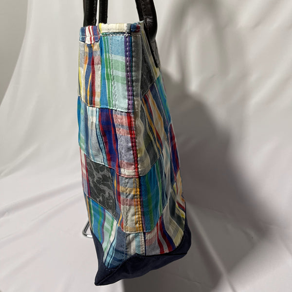 Bape Patchwork Tote Bag with leather strap - Multicolor 猿人拼布皮帶手抽袋 可上膊