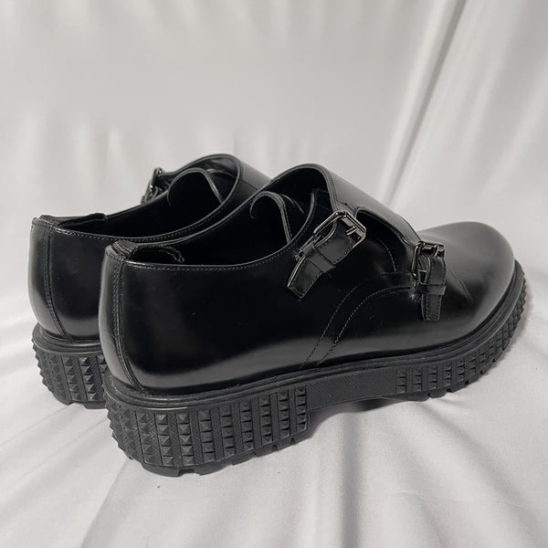 Valentino Garavani Black Double Monk Strap Creeper Eur 40 25.6cm