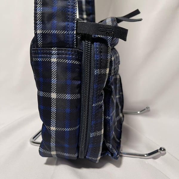 Head Porter Highland Shoulder Bag Small - Blue 藍色格仔尼龍斜揹袋/側揹袋(細)