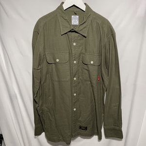 Wtaps Button Down Cotton Shirt olive drab size L 軍綠色兩袋恤衫