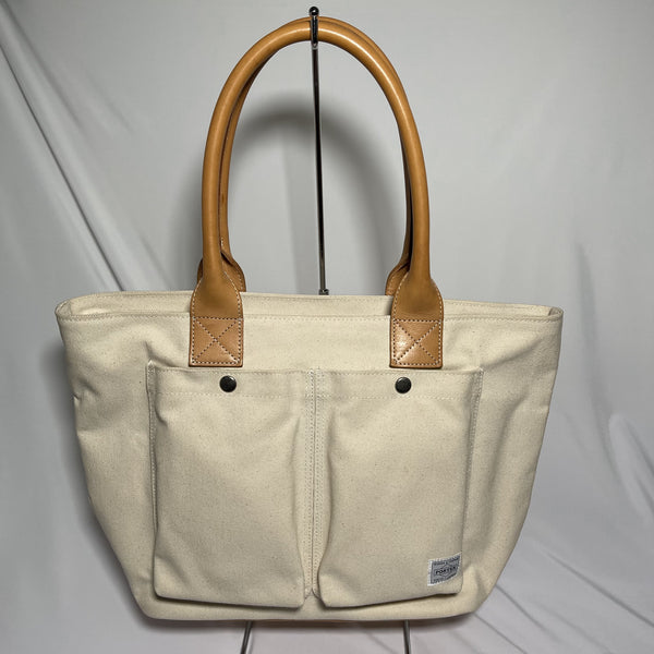 Head Porter Natal tote bag veggie tan leather 帆布皮帶手抽袋