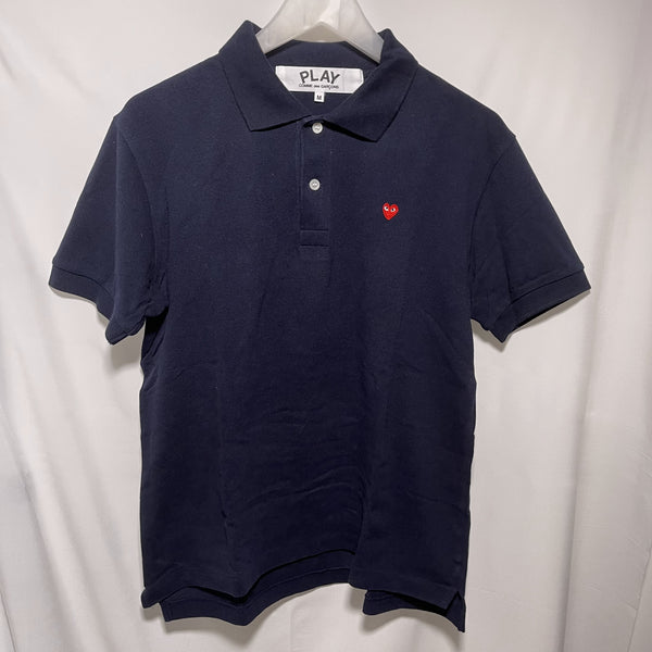 Comme des Garcons Play polo tee navy size M 深藍色CDG play polo tee