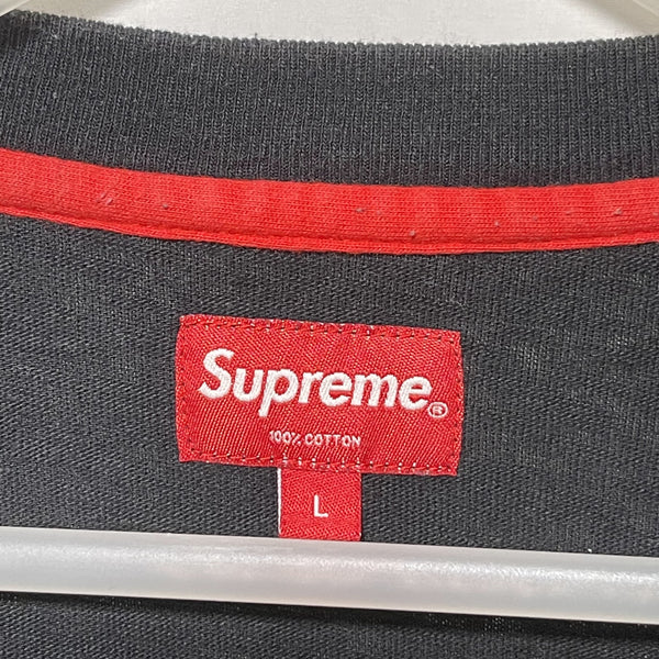 Supreme Logo Pocket Tee Black Size L