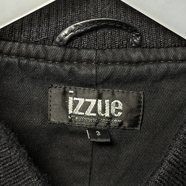 izzue lamb leather coat jacket black size 3 黑色羊皮拉鏈皮䄛