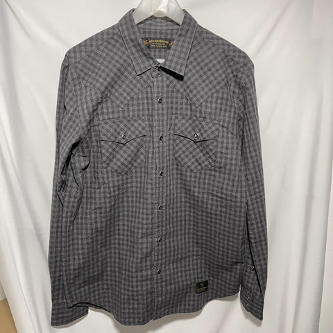 Neighborhood Checked Shirt Black Grey size M 灰黑色格仔啪鈕恤衫