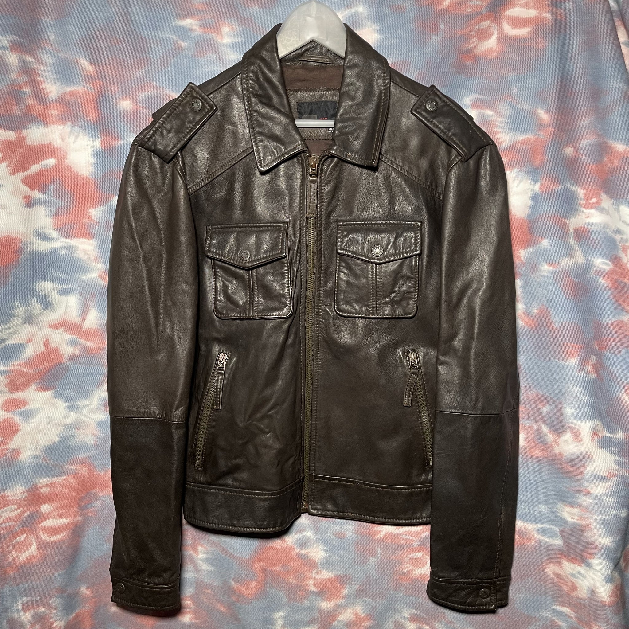 Zara Dark Brown mocha Zipup Leather Jacket 深啡色挺身拉鏈皮䄛