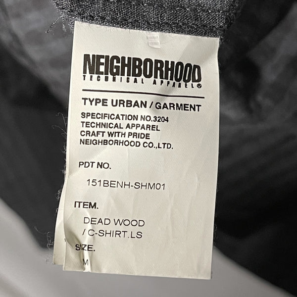 Neighborhood Checked Shirt Black Grey size M 灰黑色格仔啪鈕恤衫