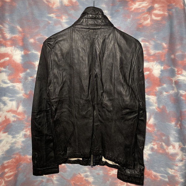 Twistedmind Biker Black Leather Jacket zipup 黑色biker羊皮拉鏈皮䄛