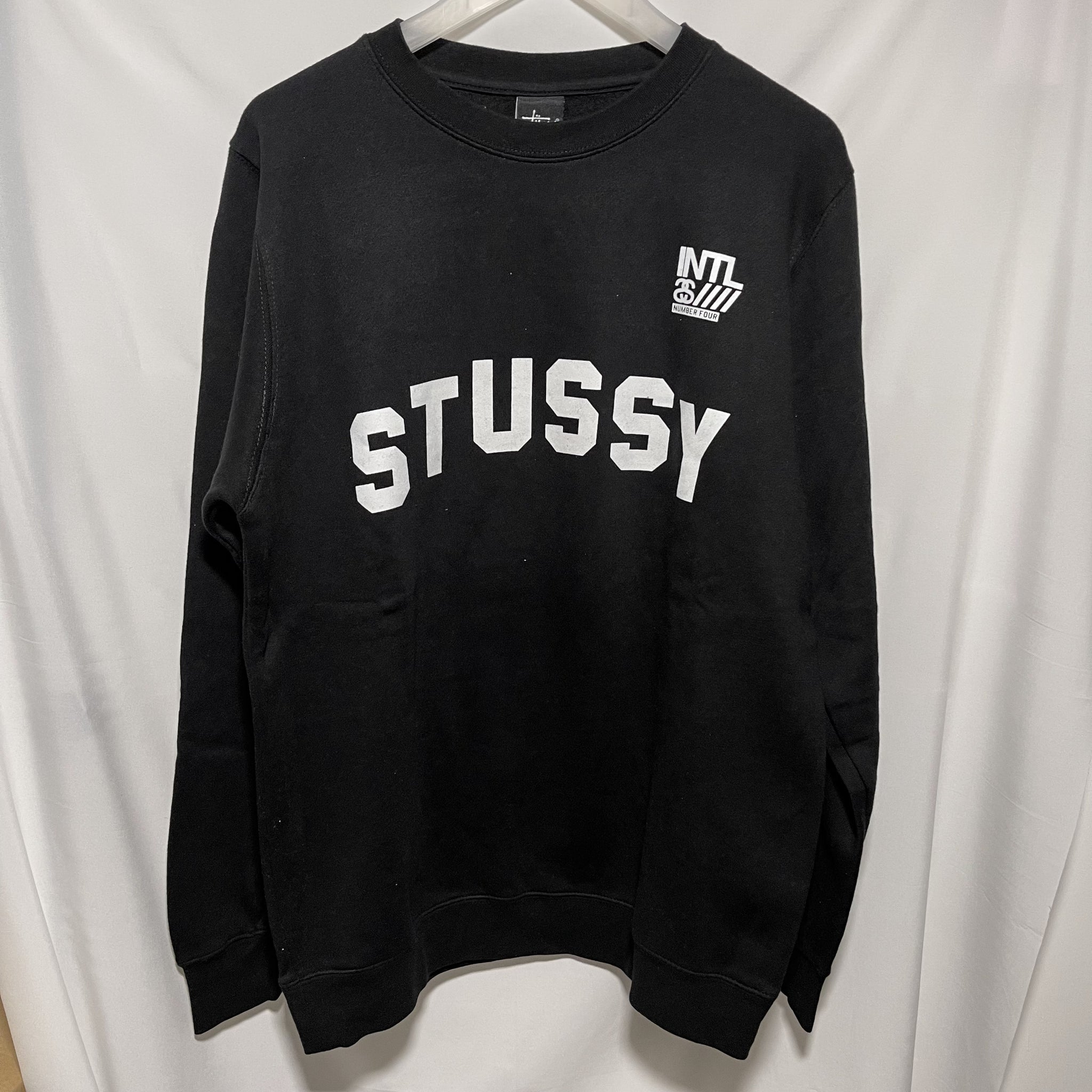 全新 stussy crewneck fleece sweatshirt size M black 黑色抓毛厚衛衣
