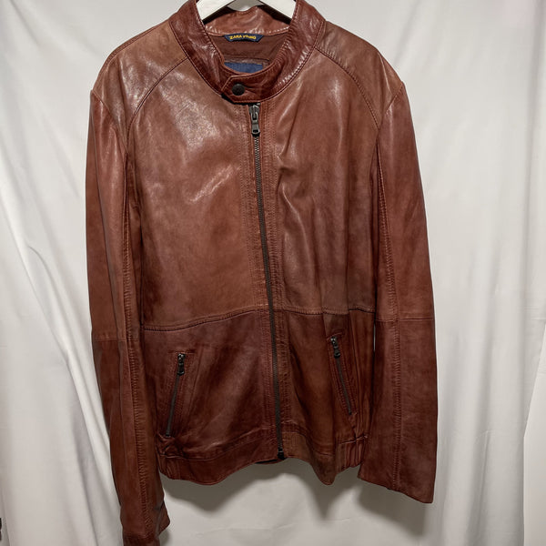 Zara Leather Jacket Brown Size M 啡色皮䄛外套皮